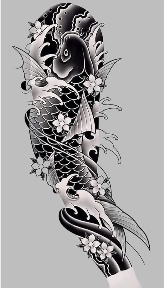 鯉魚紋身新設(shè)計，友情與陪伴的溫馨故事展